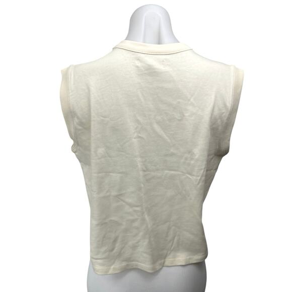 Madewell Cream Knit Ocean Beach Surf Graphic Print Muscle Tank Tee Top Size S - Picture 2 of 5